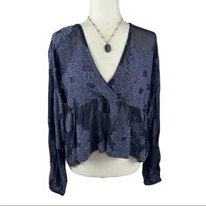 Aritzia Augustine Navy Blouse
